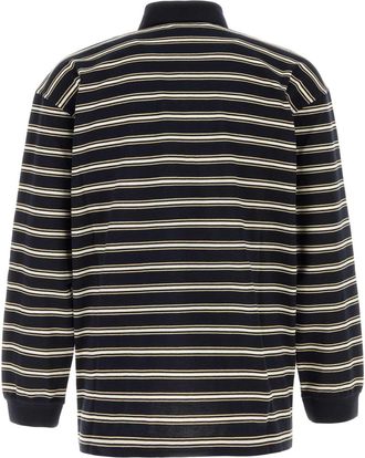 Bottega Veneta Mens Righe Polo Shirt Navy Cotton