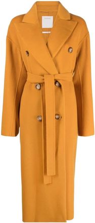 Sportmax double-breasted trench coat - women - Virgin Wool/Cashmere - S - Yellow