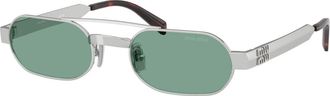 Miu Miu Ovale Zonnebril - unisex - Zonnebrillen - Grijs - 52 MM - Accessoires