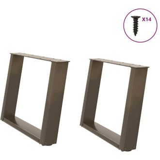 vidaXL Vidaxl - Patas Para Mesa De Centro En Forma De U (2 Unidades, Acero Natural, 60 X 42-43 Cm)