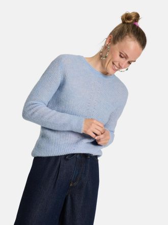 Lieblingsst&uuml;ck Strickpullover LIEBLINGSST&Uuml;CK Babro, Damen, Gr. 34, blau (light blau), Strick, Obermaterial: 50% Alpaka, 28% Polyester, 22% Wolle, clean, unifarben, r