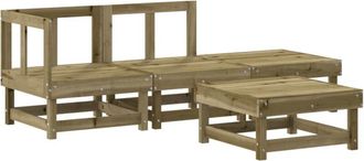 vidaXL 4 Piece Garden Lounge Set Impregnated Wood Pine vidaXL