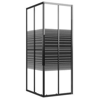 vidaXL Cabina De Ducha A Rayas Esg Negra 90x70x180 Cm Vidaxl