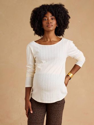 Envie de Fraise Lang&auml;rmeliges Umstandsshirt Lucie wollwei&szlig;