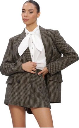 Suncoo Ducky Blazer - Dames - Blazers - Bruin - M - Wol - Jassen