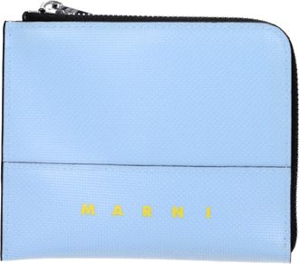 Marni Mens Canvas Zip Wallet - Light Blue