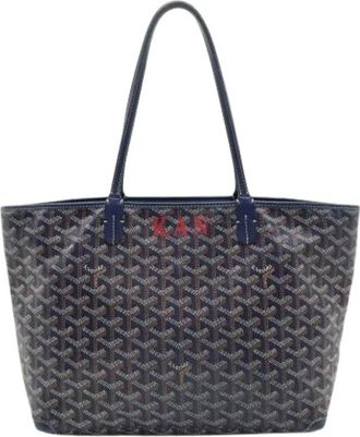 Goyard Pre-owned Tote Bags, female, Blue, Size: ONE SIZE Pre-owned Vintage Coated Canvas Shoulder Tote Bag