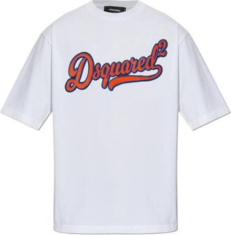 Dsquared2 T-shirt met logo - Heren - T-shirts - Wit - M - Katoen - Tops