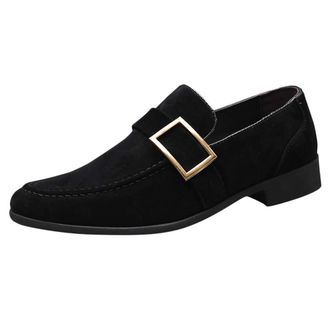 Generic Dress Shoes for Men Loafers, Mens Leather Formal Shoe, Bean Shoes Slip On Business Shoe Buckle Closure Office Loafers Pointed Toe Dress Loafer Classic