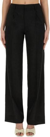Pantaloni Torino Lola Wijde Broek - Dames - Wijde Broeken - Zwart - M - Wol - Broeken
