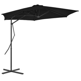 Berkfield Home Outdoor Parasol with Steel Pole Black 300x230 cm