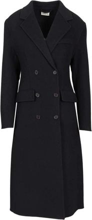 P.A.R.O.S.H. P.a.r.o.s.h., Jassen, Dames, Blauw, L, Wol, Double-breasted Wool Blend Coat