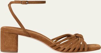 Loeffler Randall Olivia Suede Knot Block Heel Sandals