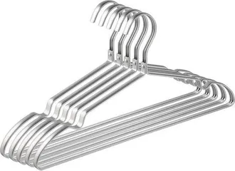 OEM Juego De 10 Perchas De Aluminio Y Hierro Amber Home, 42 Cm, Perchas De Metal Plateado Mate Para Ropa, Trajes, Camisetas, Camisas, Chaquetas, Vestidos,