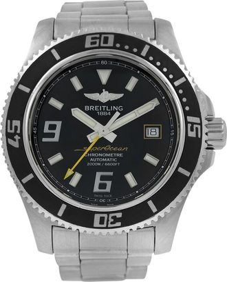 Breitling Pre-owned Breitling Superocean Automatic Chronometer Black Dial Mens Watch A17391