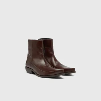 Diesel D-Frido-Western ankle boots in leather - Boots - Man - Brown