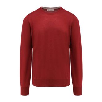 Brunello Cucinelli Cashmere and Silk Jumper - male - Brunello Cucinelli - Cashmere Knitwear - Red - L - Knitwear