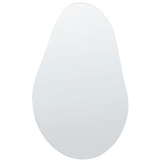 Beliani Beliani - Espejo De Pared De Vidrio Plateado 40 X 65 Cm Sin Marco Ovalado Aubagne