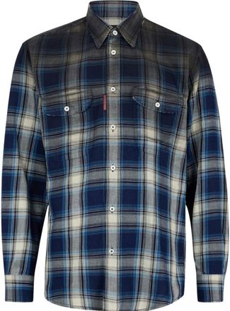 Dsquared2 Blue Regular Plaid Shirt