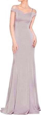 Colors Dress Off The Shoulder Mermaid Evening Gown In Dusty Rose