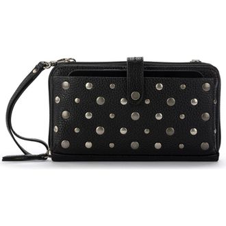 The Sak Iris Smartphone Crossbody Bag in Black Silver Stud at Nordstrom