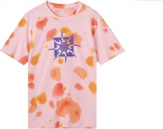 Nike Mens Nike Tie Dye Geometry Pattern Casual Round Neck Short Sleeve Orange T-Shirt DQ1068-610