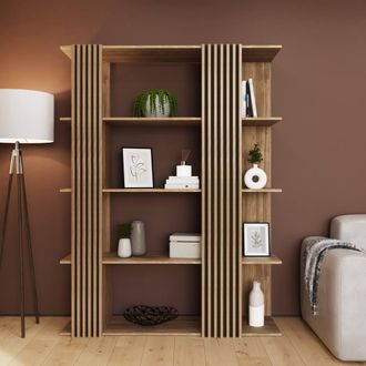 GFW Rowan Wide Shelving Unit in Light Oak