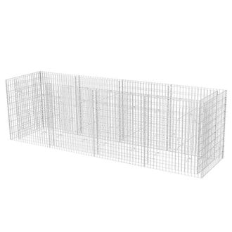 Berkfield Home Gabion Raised Bed Steel 360x90x100 cm in Silver | Size: 360 x 90 x 100 cm