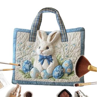 Generic 2026 New Easter Bunny Quilted Handbag,Cute Canvas Handbag,for Women Girls Kids Children Outdoor Easter Egg Hunting Party Gathering