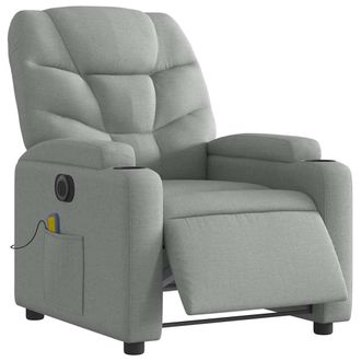 vidaXL Vidaxl - Sill&oacute;n Reclinable De Masaje El&eacute;ctrico Tela Gris Claro