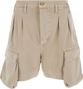 Cultura Cultura, Korte Broeken, Heren, Beige, XL, Cargo Bermuda Shorts met Logopatch