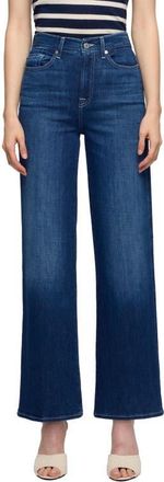 7 For All Mankind Lotta High Waist Ankle Wide Leg Jeans in Stormy Drift at Nordstrom, Size 31
