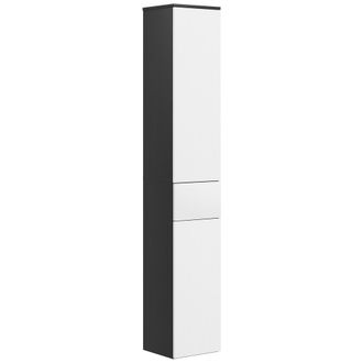 Kleankin Kleankin - Mobile Bagno Con 2 Armadietti E Cassetto In Legno 30x28x180 Cm Nero
