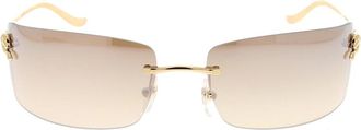 Cartier Stijlvolle zonnebril voor modieuze uitstraling - unisex - Zonnebrillen - Geel - ONE Size - Accessoires