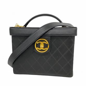 Chanel Black Leather Vanity Bag (Pre-Owned)