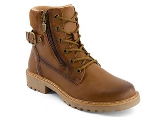 Andrea Womens Side Zipper Lace up Boots 90576