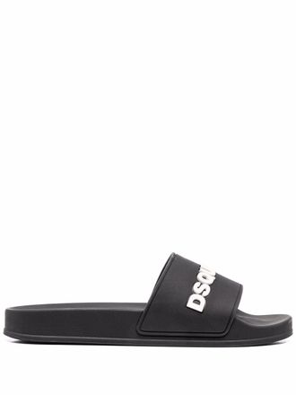 Dsquared2 Sandali slides con stampa - Nero