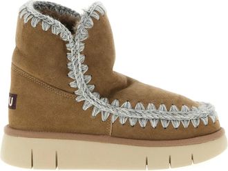 Mou Schoenen, Dames, Beige, 40 EU, Leer, Eskimo 18 Bounce Suede Enkellaarsjes