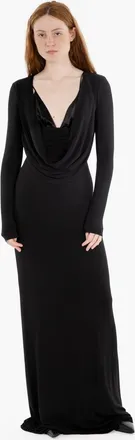 Elisabetta Franchi Abito Red Carpet in jersey crêpe fluido nero