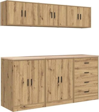 vidaXL Garage Cabinets 6 pcs Artisan Oak Engineered Wood Vidaxl