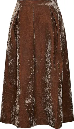 Uma Wang Womens Midi Skirt Gomes Velvet Brown Viscose