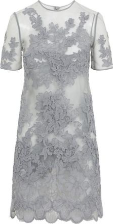 Ermanno Scervino Grey Floral Dress