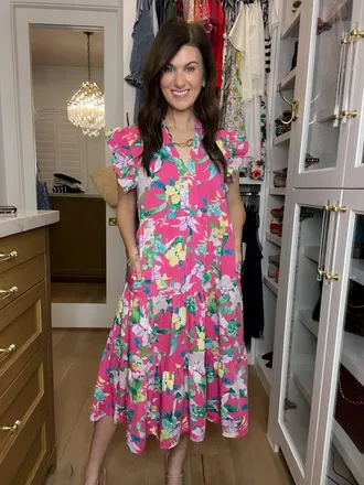 Entro Making Your Own Luck Floral Dress In Pink