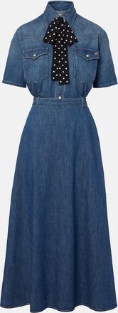 Valentino Belted denim polo dress