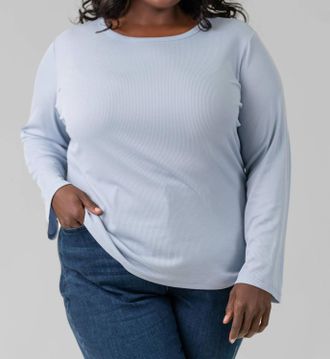 Capsule 121 Mars Long Sleeve Crew Neck Top - Plus In Hydrangea