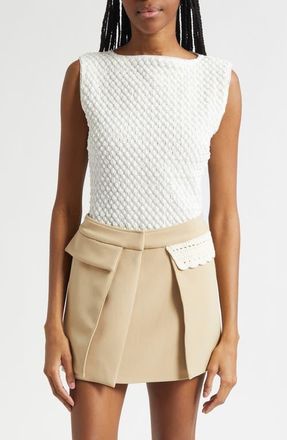 Stine Goya Boatneck Eyelet Top in White Swan at Nordstrom, Size X-Small