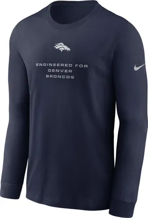 Nike Denver Broncos Team Issue Nike Mens Dri-FIT NFL Long-Sleeve T-Shirt in Blue | 02EW41S8W-ZSZ