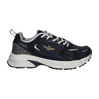Aeronautica Schoenen, Heren, Blauw, 41 EU, Leer, Panelled Sneakers
