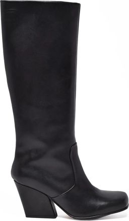 Ernesto Dolani Black Leather Block-Heel Boots