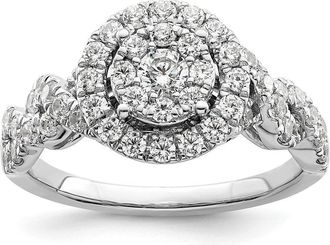 Diamond2Deal 14k White Gold Lab Grown Diamond Engagement Ring 1Ct Clarity- VS Color- G-H